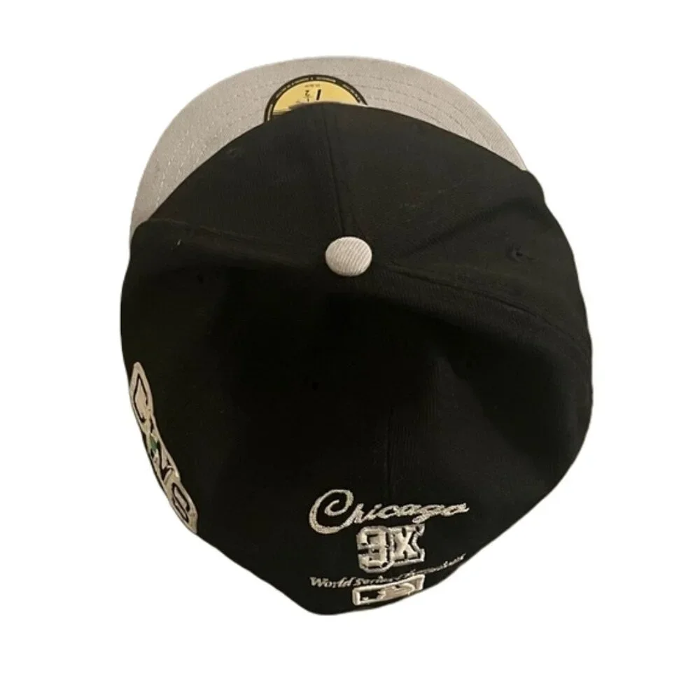Chicago White‎ Sox New Era Hat Mens 7 1/2 Black MLB Baseball 59FIFTY 2005 WS 3X